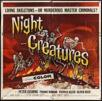 5s122 NIGHT CREATURES 6sh '62 Hammer, great horror art of skeletons riding skeleton horses!