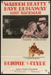 5s187 BONNIE & CLYDE Argentinean R70s crime duo Warren Beatty & Faye Dunaway!