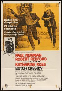 5s191 BUTCH CASSIDY & THE SUNDANCE KID Argentinean R1970s Paul Newman, Robert Redford, Ross