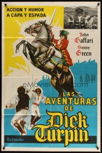 5s207 DICK TURPIN Argentinean '74 artwork of masked Gaffari on horse & duelling with sword!