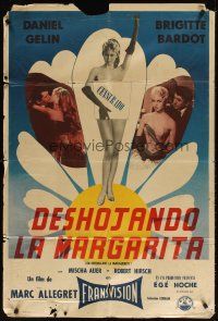 5s251 MADEMOISELLE STRIPTEASE Argentinean '57 En effeuillant la marguerite, sexy Brigitte Bardot!