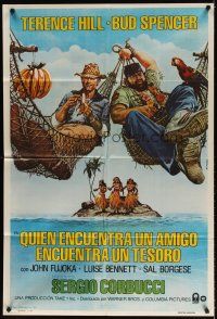 5s316 WHO FINDS A FRIEND FINDS A TREASURE Argentinean '81 art of Terence Hill & Spencer by Casaro!