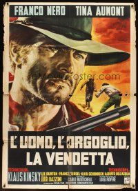 5s496 PRIDE & VENGEANCE Italian 1p '67 spaghetti western art of Nero as Django by Renato Casaro!