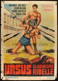 5s499 REBEL GLADIATORS Italian 1p R60s Ursus, il gladiatore ribelle, sword & sandal art by Tarquini