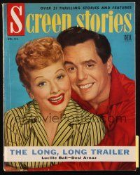 6b353 SCREEN STORIES magazine February 1954 Lucille Ball & Desi Arnaz in The Long, Long Trailer!