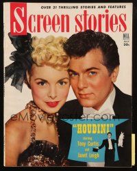 6b350 SCREEN STORIES magazine July 1953 sexy Janet Leigh & Tony Curtis starring in Houdini!