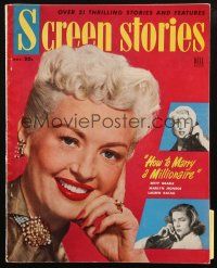 6b351 SCREEN STORIES magazine Nov 1953 Grable, Marilyn Monroe & Bacall, How to Marry a Millionaire