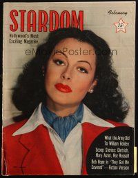 6b390 STARDOM magazine February 1943 cover portrait of pretty Hedy Lamarr by Eric Carpenter!