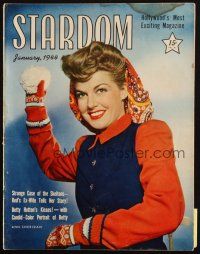 6b394 STARDOM magazine January 1944 great portrait of sexy Ann Sheridan throwing snowball!