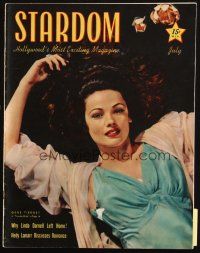 6b386 STARDOM magazine July 1942 great cover portrait of sexy Gene Tierney by Frank Powolny!