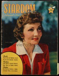 6b385 STARDOM magazine May 1942 great cover portrait of pretty Claudette Colbert!