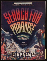 6b224 SEARCH FOR PARADISE souvenir program book '57 Cinerama, Lowell Thomas' Himalayan travels!