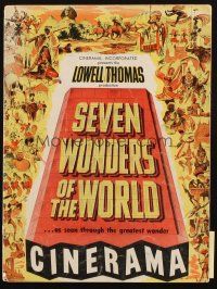 6b225 SEVEN WONDERS OF THE WORLD souvenir program book '56 famous landmarks in Cinerama!