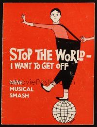 6b235 STOP THE WORLD I WANT TO GET OFF stage play souvenir program book '62 Broadway musical