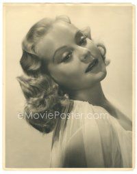 6b098 SONJA HENIE deluxe 11x14 still '30s head & shoulders portrait of the pretty ice skater!