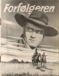 6b649 SEARCHERS Danish program '56 different images of John Wayne, John Ford western classic!