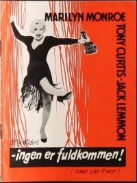 6b653 SOME LIKE IT HOT Danish program '59 sexy Marilyn Monroe, Tony Curtis & Jack Lemmon in drag!