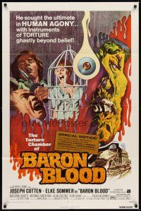 6c090 BARON BLOOD 1sh '72 Mario Bava, Cotten, Elke Sommer, Gli Orrori del castello di Norimberga!