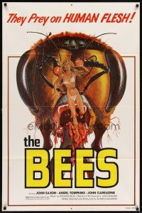 6c101 BEES 1sh '78 John Saxon, Angel Tompkins, Kollar giant bee & sexy girl artwork!