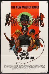 6c121 BLACK GESTAPO 1sh '75 wild Ken Barr blaxploitation art, The New Master Race!