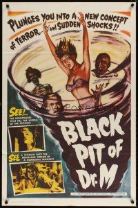 6c124 BLACK PIT OF DR. M 1sh '61 plunges you into a new concept of terror and sudden shocks!