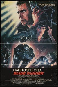 6c128 BLADE RUNNER 1sh '82 Ridley Scott sci-fi classic, art of Harrison Ford by Alvin!