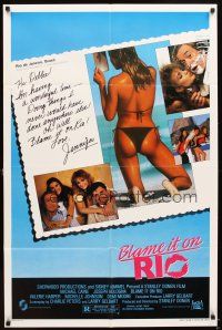 6c129 BLAME IT ON RIO 1sh '84 Demi Moore, Michael Caine, super sexy postcard image!