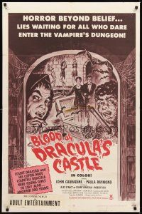 6c137 BLOOD OF DRACULA'S CASTLE 1sh '69 Al Adamson directed vampire horror, John Carradine!