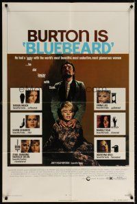 6c147 BLUEBEARD 1sh '72 serial killer Richard Burton, Joey Heatherton has a beautiful body!