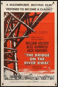 6c164 BRIDGE ON THE RIVER KWAI 1sh '58 William Holden, Alec Guinness, David Lean classic!