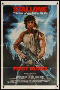 6c370 FIRST BLOOD 1sh '82 artwork of Sylvester Stallone as John Rambo by Drew Struzan!