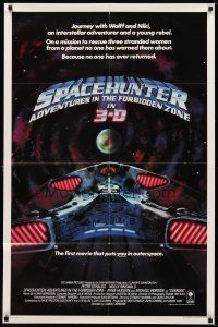 6c827 SPACEHUNTER ADVENTURES IN THE FORBIDDEN ZONE advance 1sh '83 different spaceship image!