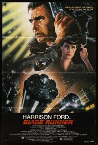 6k117 BLADE RUNNER 1sh '82 Ridley Scott sci-fi classic, art of Harrison Ford by Alvin!