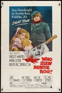 6k972 WHO SLEW AUNTIE ROO 1sh '71 mad Shelley Winters, say goodnight, it's dead time!