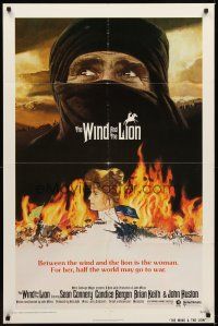 6k977 WIND & THE LION 1sh '75 art of Sean Connery & Candice Bergen, directed by John Milius!