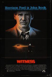 6k982 WITNESS 1sh '85 big city cop Harrison Ford in Amish country, directed by Peter Weir!