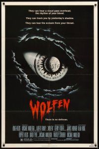 6k984 WOLFEN 1sh '81 really cool horror art of moon & clouds as eye, There is no defense!