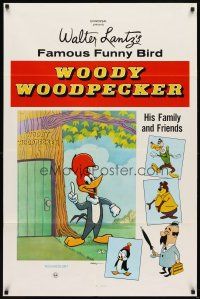 6k988 WOODY WOODPECKER 1sh '60s cartoon, great image of Woody & friends!