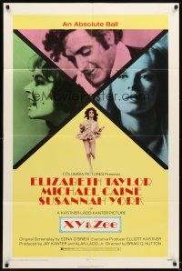 6k990 X Y & ZEE 1sh '71 Elizabeth Taylor, Michael Caine, Susannah York, Zee & Co.