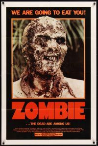 6k998 ZOMBIE 1sh '79 Zombi 2, Lucio Fulci classic, gross c/u of undead, we are going to eat you!