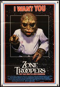 6k999 ZONE TROOPERS 1sh '85 Uncle Sam-like alien, parody of James Montgomery Flagg's I Want You!