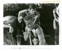 6m215 COOL HAND LUKE TV 8x10 still R73 great c/u of barechested Paul Newman & men with shovels!