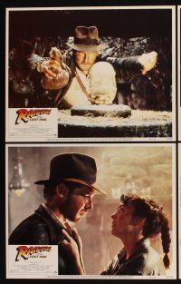 6w192 RAIDERS OF THE LOST ARK 8 LCs '81 great images of adventurer Harrison Ford, Karen Allen!