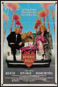 7b163 DOWN & OUT IN BEVERLY HILLS 1sh '86 Nick Nolte, Bette Midler, Richard Dreyfuss!