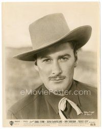 7j668 ERROL FLYNN 8x10 still R51 best head & shoulders cowboy portrait from Dodge City!