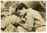 7j673 EXODUS 7x10 still '61 c/u of Sal Mineo & unconscious Jill Haworth, Otto Preminger!