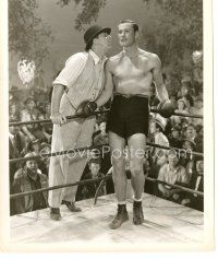 7j693 GENTLEMAN JIM 8x10 still '42 boxer Errol Flynn boxing in his corner of the ring as Corbett!