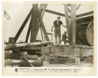 7j697 GIANT 8x10 still '56 great image of James Dean standing on oil rig, George Stevens classic!