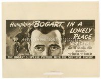 7j752 IN A LONELY PLACE 8x10 still '50 Humphrey Bogart, Gloria Grahame, cool different poster art!