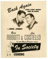 7j753 IN SOCIETY 8x10 still '44 Bud Abbott & Lou Costello back again after a year's absence!